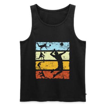 Volley-ball vintage cadeau beach volleyball - Débardeur bio Premium Homme - noir - Devant - Michal (187cm)