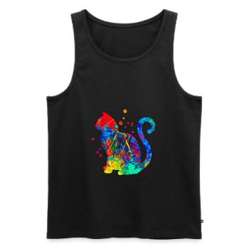 Cats Art Vintage Kitten Retro Kitten Graphic - Männer Premium Bio Tank Top - Schwarz - Vorne - AI Model Male 178 light (178cm)