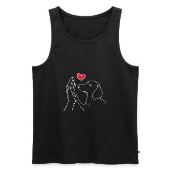 Dackel Teckel Hundeliebe Frauchen Hundebesitzer - Männer Premium Bio Tank Top - Schwarz - Vorne - Michal (187cm)