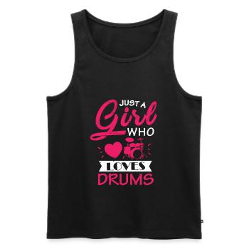 Drummer Girl Just A Girl Who Loves Drums Geschenk - Männer Premium Bio Tank Top - Schwarz - Vorne - Michal (187cm)