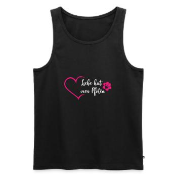 Liebe hat vier Pfoten Hunde Herz Pfote Hund Gassi - Männer Premium Bio Tank Top - Schwarz - Vorne - Michal (187cm)
