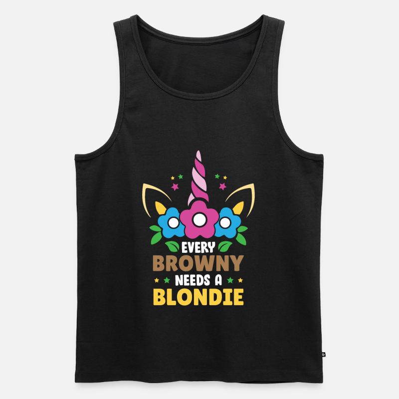 Every Brownie Needs a Blondie - Männer Premium Bio Tank Top - Schwarz