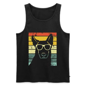 Rétro Vintage German Shepherd propriétaire de chien - Débardeur bio Premium Homme - noir - Devant - AI Model Male 178 light (178cm)