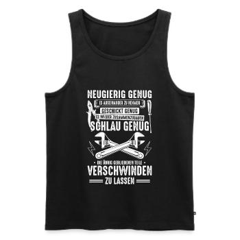Mechaniker Neugierig Geschickt Schlau - Männer Premium Bio Tank Top - Schwarz - Vorne - Michal (187cm)