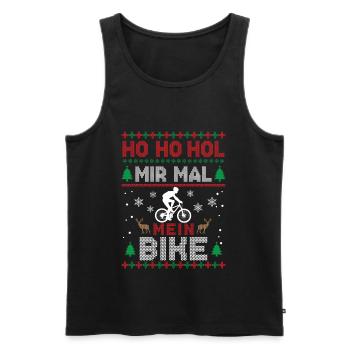 Ugly Christmas Ho Ho Hol mir mal mein Bike Fahrrad - Männer Premium Bio Tank Top - Schwarz - Vorne - Michal (187cm)