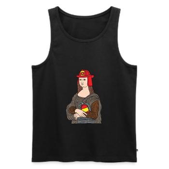 Mona Lisa fireman firewoman funny firefighter poison - Men's Premium Organic Tank Top - black - Front - Michal (187cm)