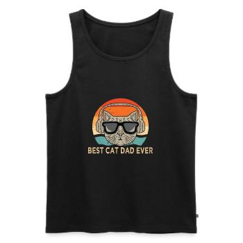 Best Cat Dad Ever Cat Papa Birthday Gift - Men's Premium Organic Tank Top - black - Front - Michal (187cm)