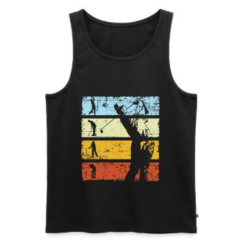 Golfer & Golfspieler Golf Club Golfplatz Retro - Männer Premium Bio Tank Top - Schwarz - Vorne - Michal (187cm)