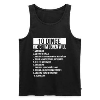 Dinge die ich im Leben Will Motorräder Bikes - Männer Premium Bio Tank Top - Schwarz - Vorne - Michal (187cm)