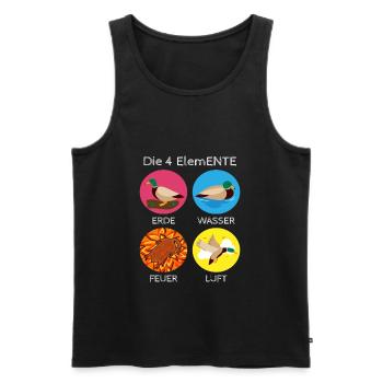 Die 4 ElemENTE Enten Ente Feuer Wasser - Männer Premium Bio Tank Top - Schwarz - Vorne - AI Model Male 178 light (178cm)