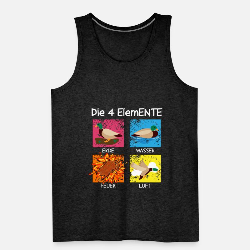 Les 4 Canard ElemENTE Canard Feu Eau Débardeur bio Premium Homme