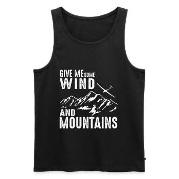 Give Me Some Wind And Moutnains Gliding Glider - Débardeur bio Premium Homme - noir - Devant - Michal (187cm)
