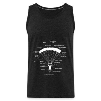 Parachute Anatomy Magic Skydiving Paraglider - Männer Premium Bio Tank Top - Anthrazit - Vorne - Alexander (188cm)