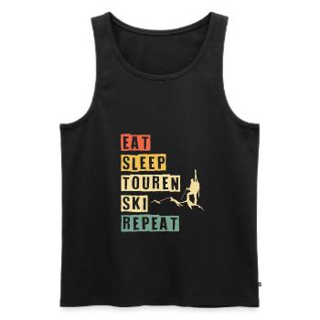 Eat Sleep Tours Ski Repeat Ski Tour Skis Retro - Men's Premium Organic Tank Top - black - Front - Michal (187cm)