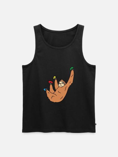 Sloth Climbing Gift - Men's Premium Organic Tank Top - black