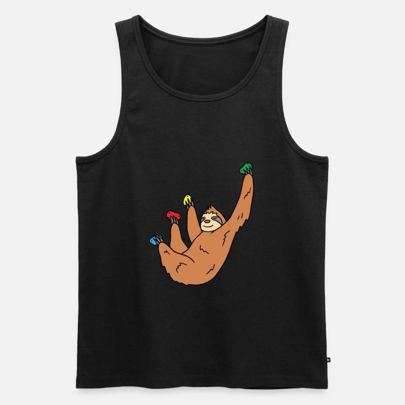 Faultier Klettern Geschenk - Männer Premium Bio Tank Top - Schwarz