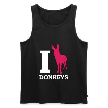 I Love Donkeys Esel Maultier Eselchen - Männer Premium Bio Tank Top - Schwarz - Vorne - AI Model Male 178 light (178cm)