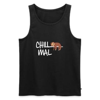 Chill Mal Sloth Sloth Napsleep - Men's Premium Organic Tank Top - black - Front - AI Model Male 178 light (178cm)
