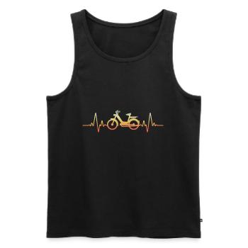 Retro Herzschlag Moped Mofafahrer Mofa Mofaroller - Männer Premium Bio Tank Top - Schwarz - Vorne - AI Model Male 178 light (178cm)