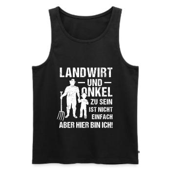 Bauer Onkel ist nicht einfach aber hier bin ich - Männer Premium Bio Tank Top - Schwarz - Vorne - Michal (187cm)