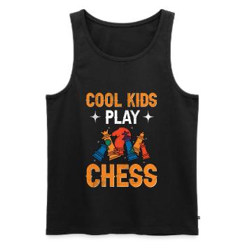 Jeu d’échecs Enfants Échecs - Débardeur bio Premium Homme - noir - Devant - Michal (187cm)