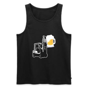 Forklift Beer T-Shirt Funny Forklift Driver - Männer Premium Bio Tank Top - Schwarz - Vorne - AI Model Male 178 light (178cm)