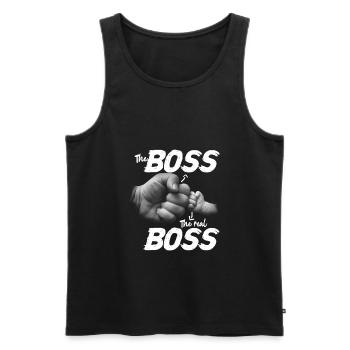 The Boss The Real Boss Dad's Son Father's Day - Men's Premium Organic Tank Top - black - Front - Michal (187cm)
