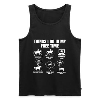 Dinge Die Ich In Meiner Freizeit Mache Pferde - Männer Premium Bio Tank Top - Schwarz - Vorne - Michal (187cm)