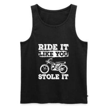 Ride It Like You Stole It Mobylette Mobylette - Débardeur bio Premium Homme - noir - Devant - Michal (187cm)