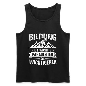 Bildung ist wichtig Paragleiten ist wichtigerer - Männer Premium Bio Tank Top - Schwarz - Vorne - AI Model Male 178 light (178cm)