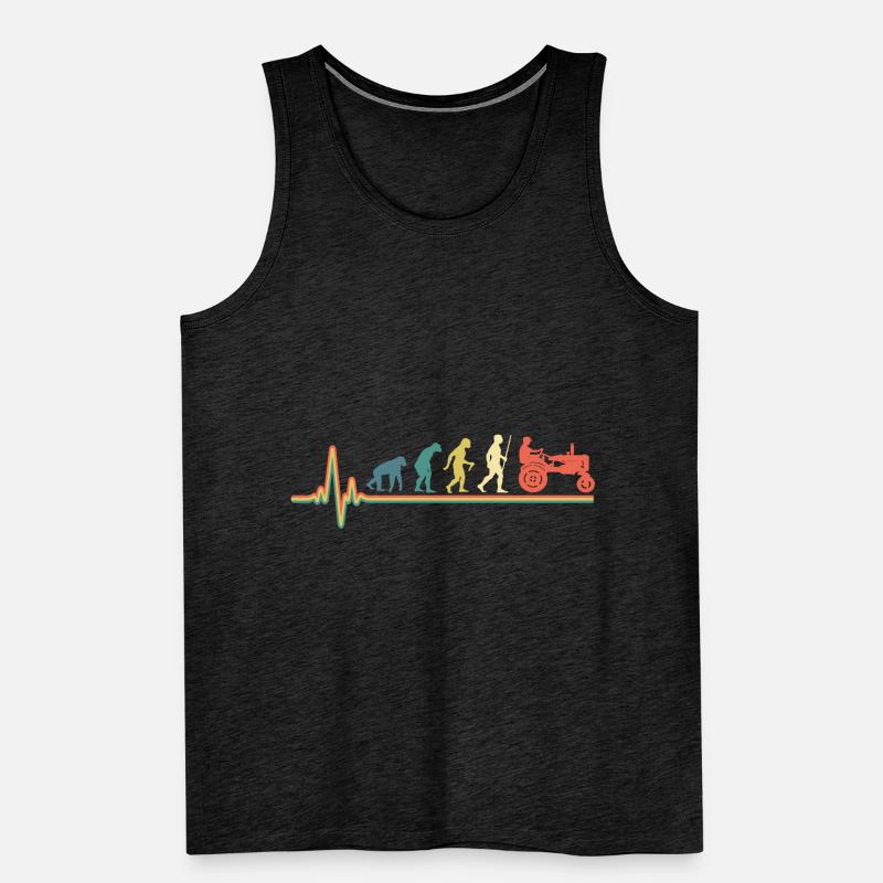 Herzschlag Traktor Retro Evolution Oldtimer Männer Premium Bio Tank Top