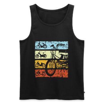 Moped Moped Scooter Mofa Maxi Moped Rider Retro - Men's Premium Organic Tank Top - black - Front - AI Model Male 178 light (178cm)