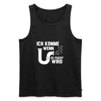 Klempner Ich Komme Wenns Feucht Wird Handwerker - Männer Premium Bio Tank Top - Schwarz - Vorne - Michal (187cm)