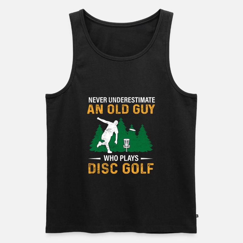 Disc Golf Papa Geschenk - Männer Premium Bio Tank Top - Schwarz