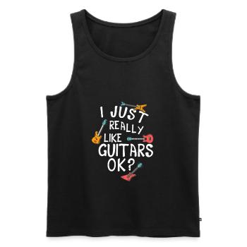I Just Really Like Guitars Ok Guitar Guitarist - Men's Premium Organic Tank Top - black - Front - Michal (187cm)