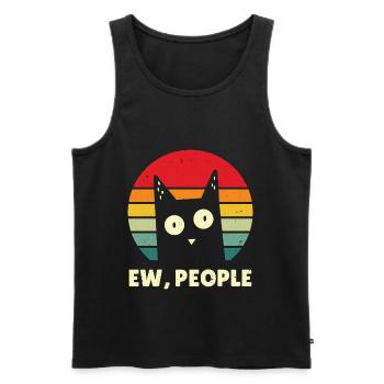 Cat Ew People Vintage Amoureux des Chats Anti Social - Débardeur bio Premium Homme - noir - Devant - Michal (187cm)