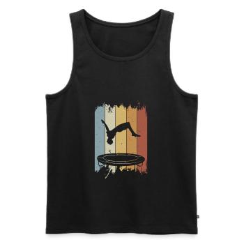 Trampolin Vintage Jump Trampolinturnen Springen - Männer Premium Bio Tank Top - Schwarz - Vorne - Michal (187cm)