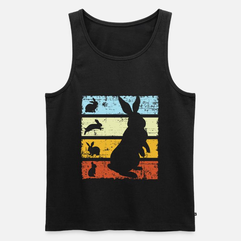 Rabbit Retro - Männer Premium Bio Tank Top - Schwarz