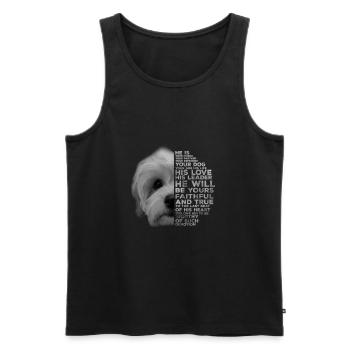Bolonka Hunde Gesicht Friend Partner Defender - Männer Premium Bio Tank Top - Schwarz - Vorne - Michal (187cm)