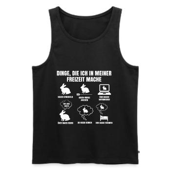 Dinge Die Ich In Meiner Freizeit Mache Hasen Hase - Männer Premium Bio Tank Top - Schwarz - Vorne - Michal (187cm)