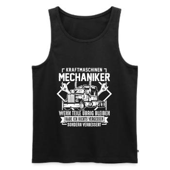 Kraftmaschinen Mechaniker LKW Teile übrig Spruch - Männer Premium Bio Tank Top - Schwarz - Vorne - Michal (187cm)