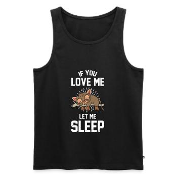 If You Love Me Let Me Sleep Monkey Tarsier - Männer Premium Bio Tank Top - Schwarz - Vorne - Michal (187cm)