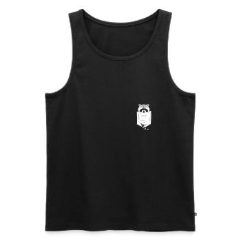 Waschbär in der Brusttasche - Männer Premium Bio Tank Top - Schwarz - Vorne - Michal (187cm)