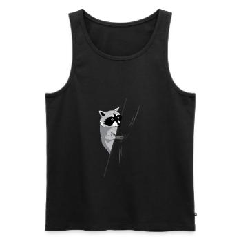 Raccoon Panda Raccoon Masked Hiding Bandit - Männer Premium Bio Tank Top - Schwarz - Vorne - Michal (187cm)