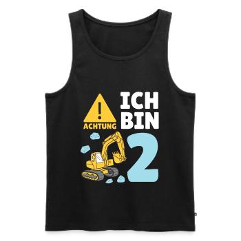 2. Geburtstag Bagger 2 Jahre Alt Baustelle Junge - Männer Premium Bio Tank Top - Schwarz - Vorne - AI Model Male 178 light (178cm)