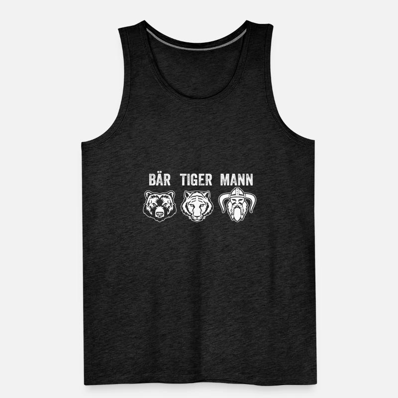 Bär Tiger Mann Bartträger Spruch Männer Premium Bio Tank Top