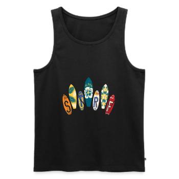 Surfs surfs surfing surf surf - Débardeur bio Premium Homme - noir - Devant - Michal (187cm)