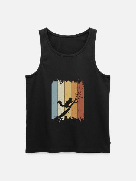 Rétro rétro écureuil silhouette - Débardeur bio Premium Homme - noir