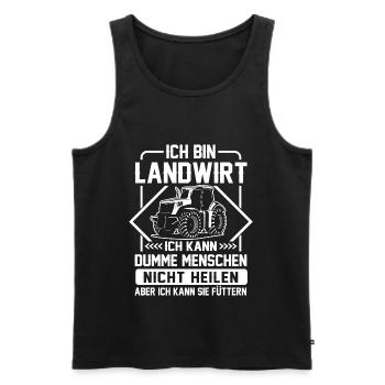 Landwirt Trekker Bauer Dumme Menschen füttern - Männer Premium Bio Tank Top - Schwarz - Vorne - Michal (187cm)