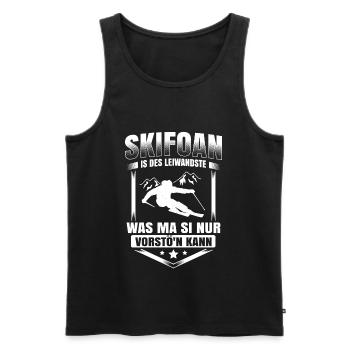 Skifoan Is Des Leiwandste Was Ma Si Vorstö'n Kann - Männer Premium Bio Tank Top - Schwarz - Vorne - Michal (187cm)